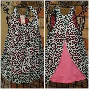 Girls leopard print tank top medium 7 to 8